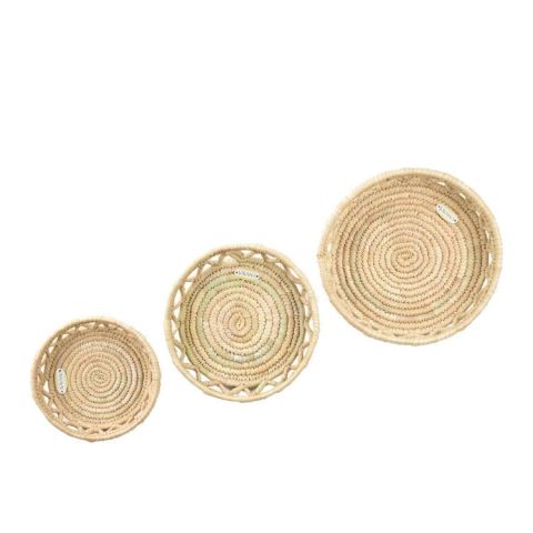 Salvia Hasır Duvar Tabağı Seti_ 3 lü Duvar set (20-25-30 cm)