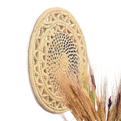 Vinca Hasır Duvar Tabağı_ mavi_ 40 cm
