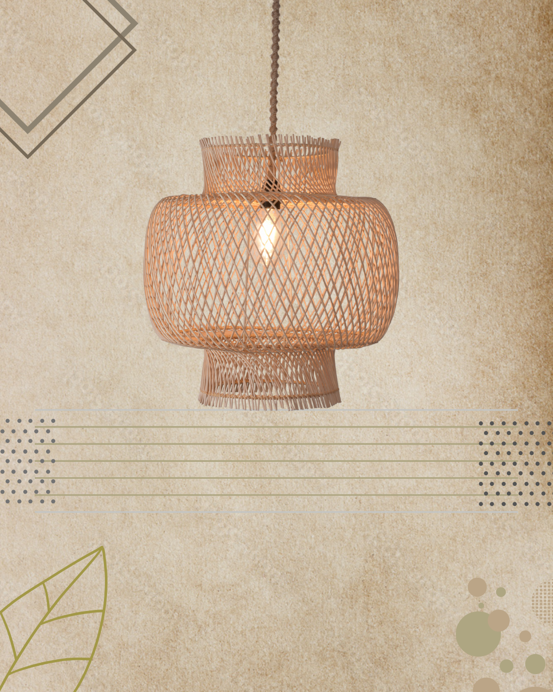 ASPENDOS ÇAPRAZ RATTAN AVİZE